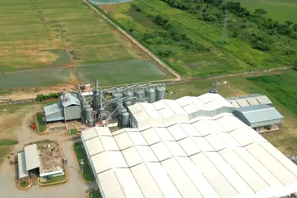 Vista aérea de la planta de Xeax Alimentos en Araure